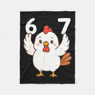 Chicken 67 Meme Six Seven Funny Gen Alpha Fleece Blanket