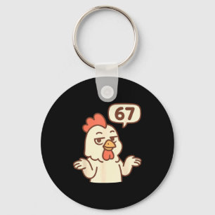 Chicken 67 Meme Six Seven Funny Gen Alpha Keychain