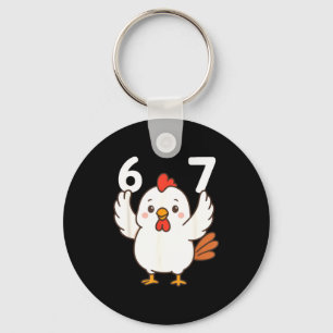 Chicken 67 Meme Six Seven Funny Gen Alpha  Keychain