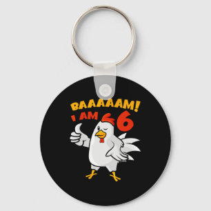 Chicken 6th Birthday Party Farm Chick Rnyard Cluck Keychain