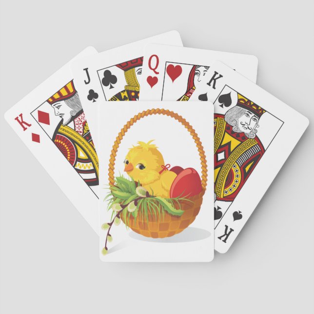 Chicken And Eggs In Basket Playing Cards (Back)
