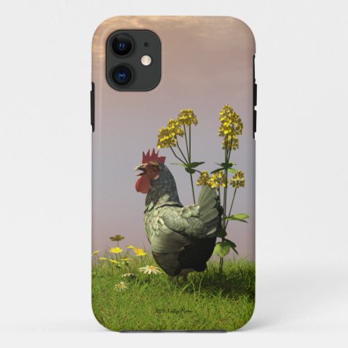 Chicken and Flowers iPhone 11 Case