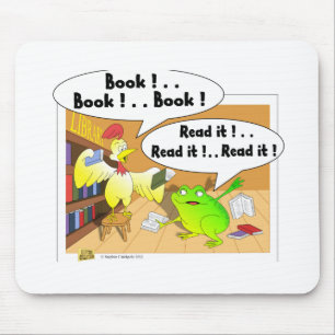 Chicken and frog mouse pad