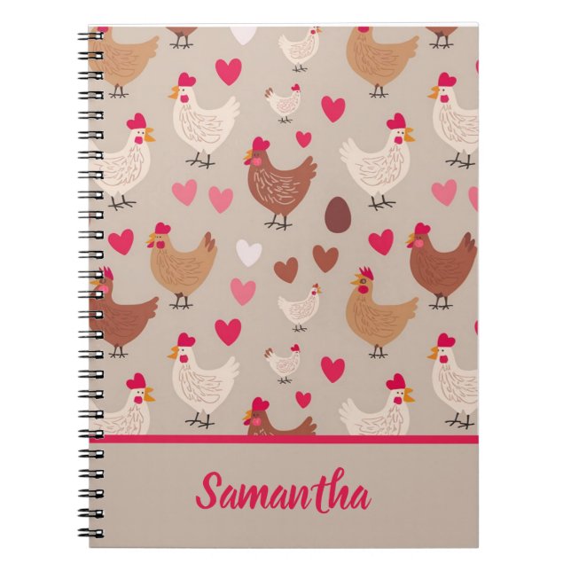 Chicken and hearts notebook (Front)