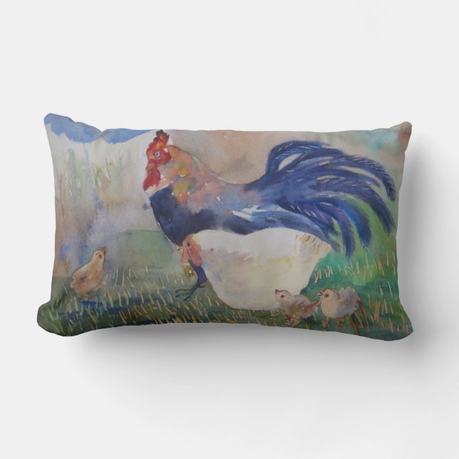 Chicken and Quote Lumbar Pillow (Front)