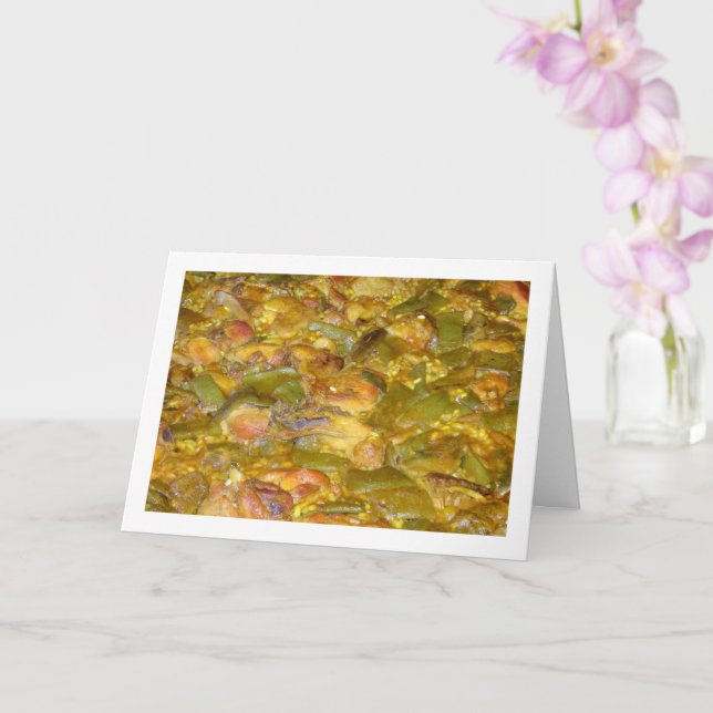 Chicken and Rabbit Spanish Paella Cuisine Card (Orchid)