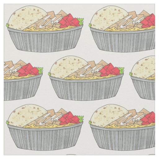 Chicken and Rice Platter NYC Halal Cart Food Fabric