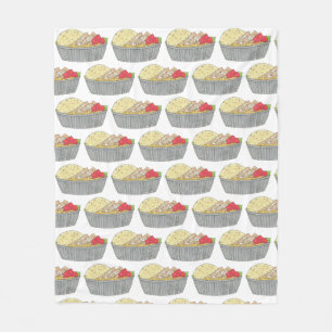 Chicken and Rice Platter Plate NYC Halal Cart Food Fleece Blanket