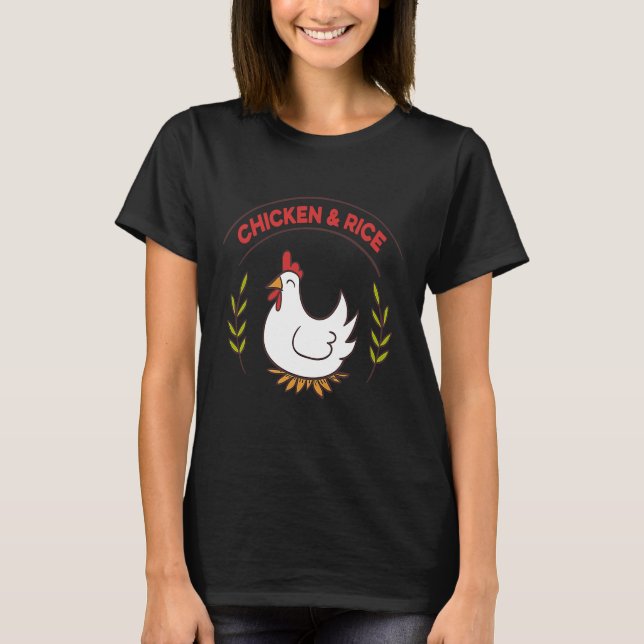 Chicken And Rice   Weightlifter Bodybuilder Eating T-Shirt (Front)