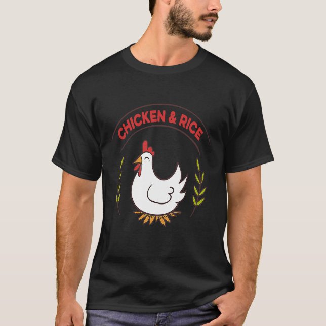 Chicken And Rice   Weightlifter Bodybuilder Eating T-Shirt (Front)