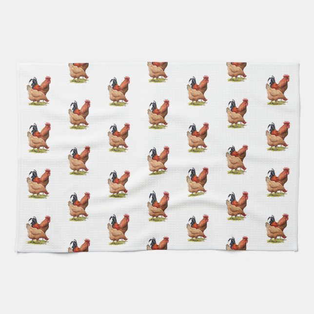 Chicken And Rooster Art, Poultry, Farm Animals Kitchen Towel (Horizontal)
