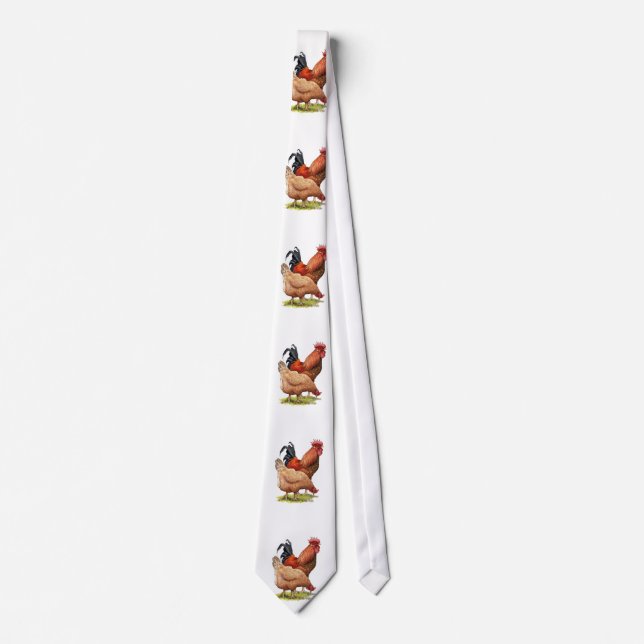 Chicken And Rooster Art, Poultry, Farm Animals Neck Tie (Front)