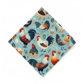 Chicken and Rooster Design Bandana
