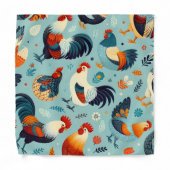 Chicken and Rooster Design Bandana (Front)