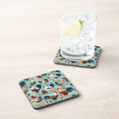 Chicken and Rooster Design Beverage Coaster (Right Side)