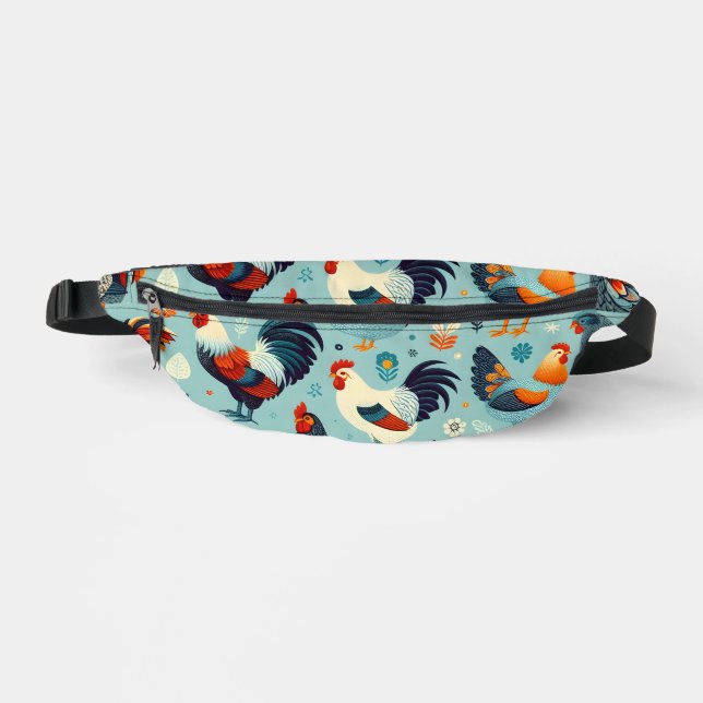 Chicken and Rooster Design Fanny Pack (Front)