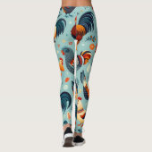 Chicken and Rooster Design Leggings (Back)