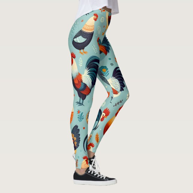 Chicken and Rooster Design Leggings (Right)