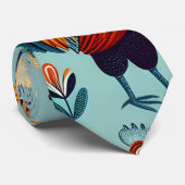 Chicken and Rooster Design Neck Tie (Rolled)