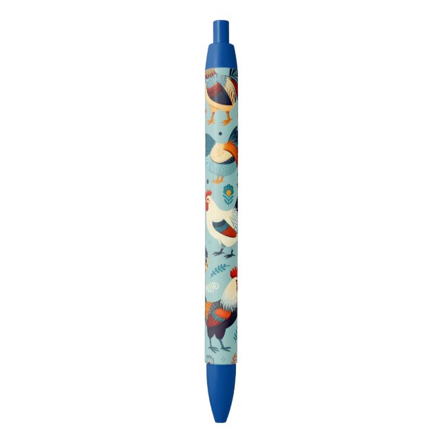 Chicken and Rooster Design Pen (Front Vertical)