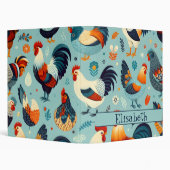 Chicken and Rooster Design Personalise 3 Ring Binder (Background)