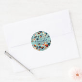 Chicken and Rooster Design Personalise Classic Round Sticker (Envelope)