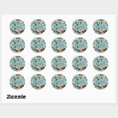 Chicken and Rooster Design Personalise Classic Round Sticker (Sheet)