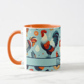 Chicken and Rooster Design Personalise Mug (Left)