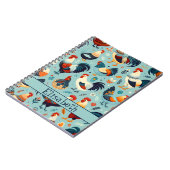 Chicken and Rooster Design Personalise Notebook (Left Side)
