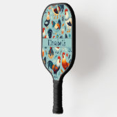 Chicken and Rooster Design Personalise Pickleball Paddle (Left)