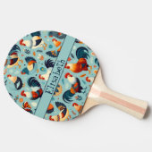 Chicken and Rooster Design Personalise Ping Pong Paddle (Side)
