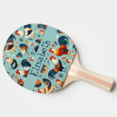 Chicken and Rooster Design Personalise Ping Pong Paddle (Side)