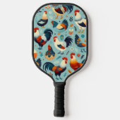 Chicken and Rooster Design Pickleball Paddle (Back)