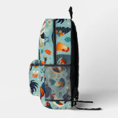Chicken and Rooster Design Printed Backpack (Right)