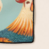 Chicken and Rooster Design Scarf (Detail)