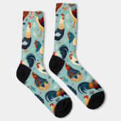 Chicken and Rooster Design Socks (Right)