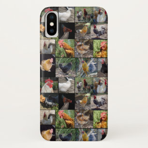 Chicken,And Rooster Photo Collage, iPhone X Case
