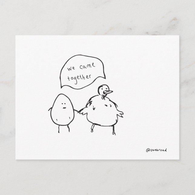chicken and the egg postcard (Front)