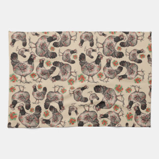 Chicken and Vygies Patterned Kitchen Towel