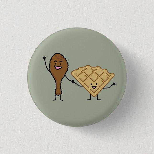 Chicken and Waffles American & Southern Cooking Pinback Button (Front)