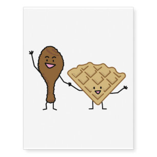 Chicken and Waffles American & Southern Cooking Temporary Tattoos