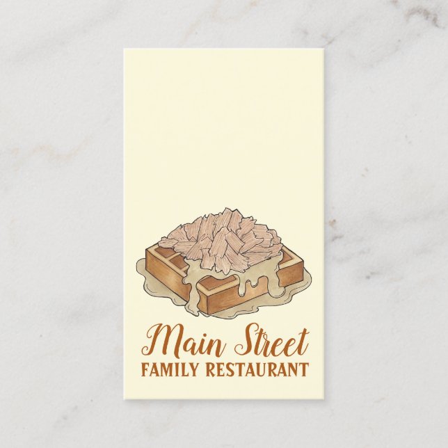 Chicken and Waffles PA Dutch Amish Restaurant Food Business Card (Front)