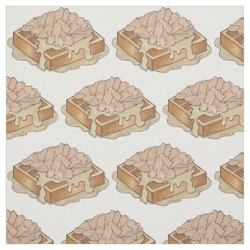 Chicken and Waffles Pennsylvania Dutch Amish Food Fabric