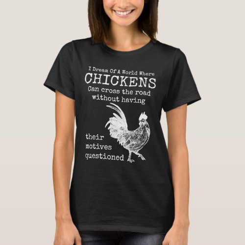 Chicken Animals e Cool Fitted Scoop  T_Shirt