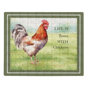 Chicken Art and Farm Quote Puzzle Art