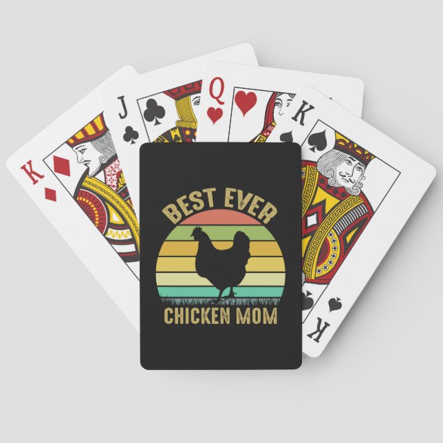 Chicken Art Best Ever Chicken Mom Poker Cards (Back)