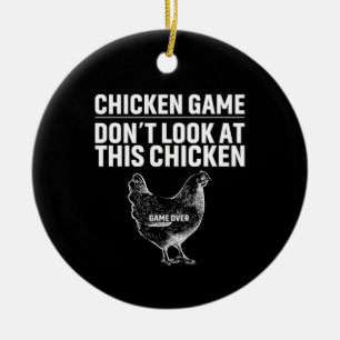 Chicken Art Chicken Game Ceramic Ornament
