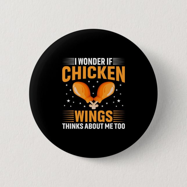 Chicken Art Chicken Wing Button (Front)