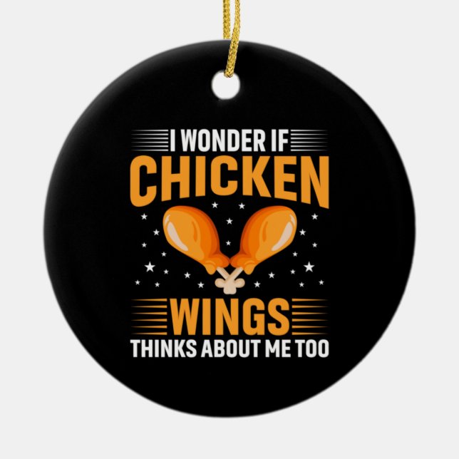 Chicken Art Chicken Wing Ceramic Ornament (Front)