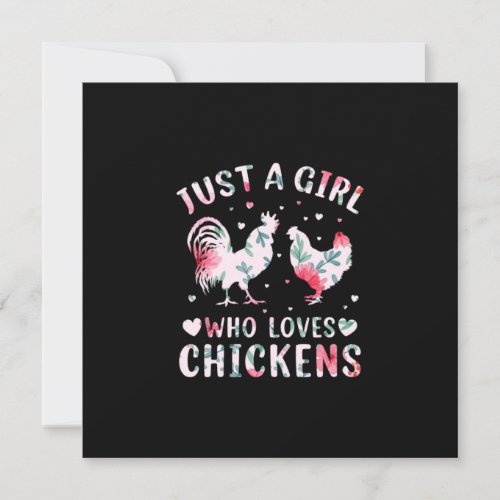 Chicken Art Girl Who Loves Chickens Holiday Card